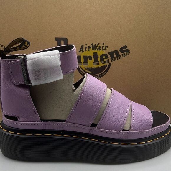 Dr Martens Leather Clarissa II Quad Chunky platform Sandal Lilac Pisa Women 7 - Picture 1 of 11